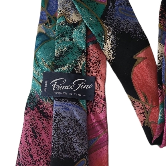 Prince Gino Woven in Italy Abstract Print Southwestern Inspired Tie - Picture 4 of 4